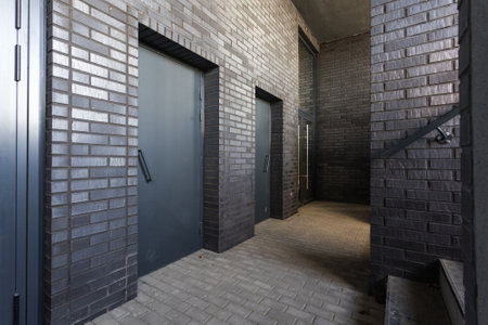 interior of the apartment without decoration in gray colors. rough finish