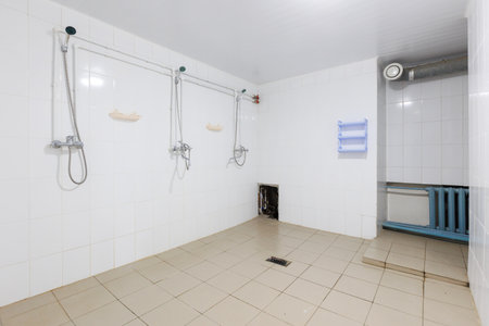 modern bathroom room with toilet and washing machineの写真素材