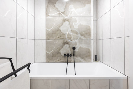 modern bathroom room with toilet and washing machine