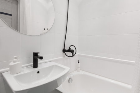 modern bathroom room with toilet and washing machineの写真素材