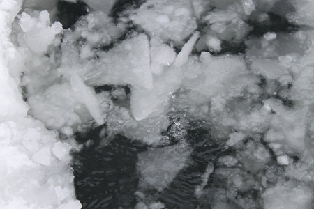 Ice on the river as a background. Texture. Ice surface.の写真素材