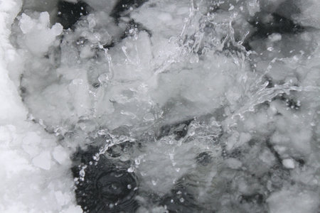 Ice on the river as an abstract background. Texture. Close-upの写真素材