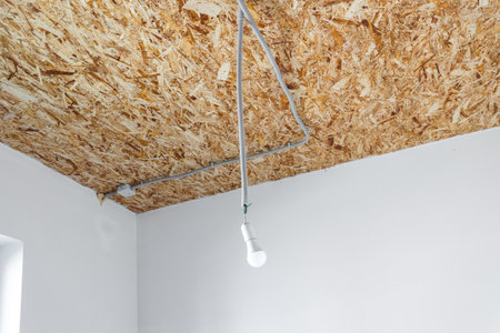 Electrical wiring of the room without decorationの写真素材