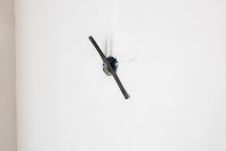 Electrical wiring of the room without decorationの写真素材