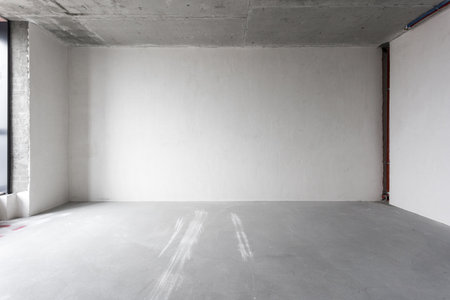 interior of the apartment without decoration in gray colors