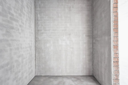 interior of the apartment without decoration in gray colors