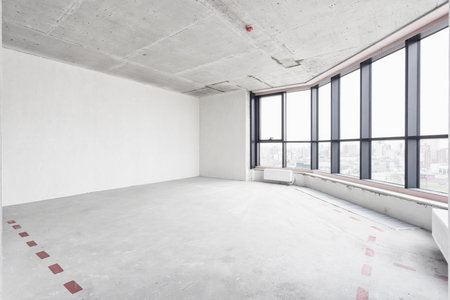 interior of the apartment in gray colorsの写真素材