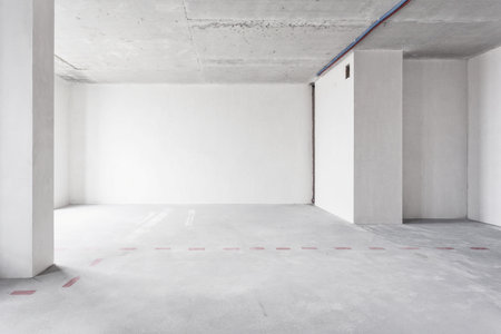 interior of the apartment in gray colorsの写真素材