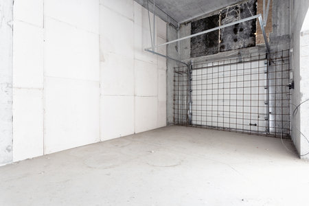 interior of the apartment in gray colorsの写真素材