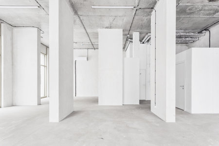 interior of the apartment in gray colorsの写真素材