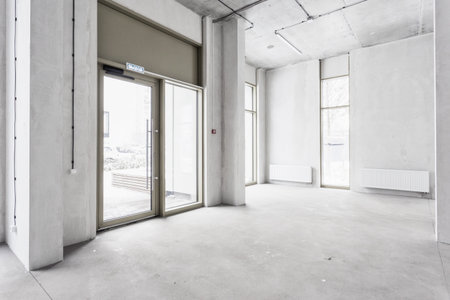 interior of the apartment in gray colorsの写真素材