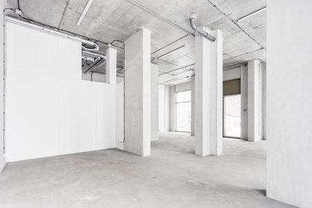 interior of the apartment in gray colorsの写真素材