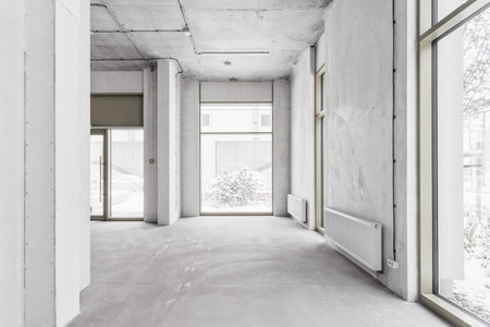 interior of the apartment in gray colorsの写真素材