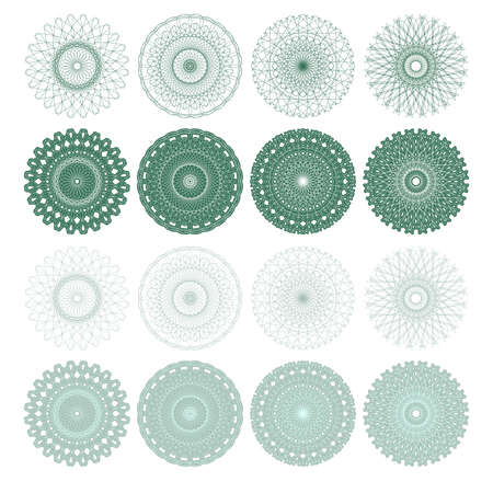 High quality rossete vector elements for diploma or certificate. Vector EPS+のイラスト素材
