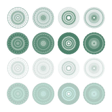 High quality rossete vector elements for diploma or certificate. Vector EPS+のイラスト素材