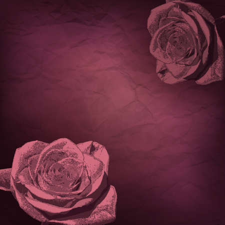 Vintage rose Flowers vector templateのイラスト素材