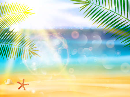 Seaside view poster summer design. EPS10のイラスト素材