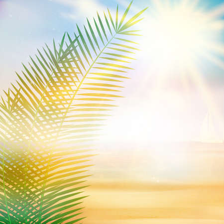 Tropical beach summer template.のイラスト素材
