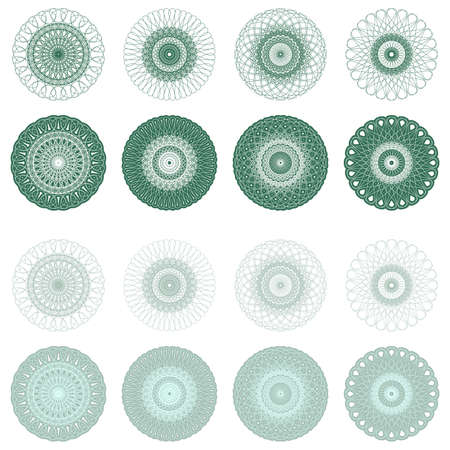 High quality rossete vector elements for diploma or certificate. のイラスト素材