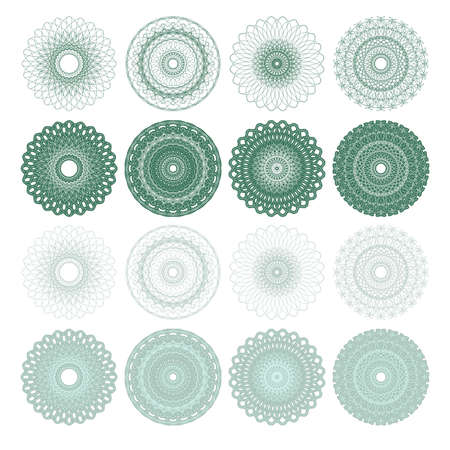 High quality rossete vector elements for diploma or certificate.のイラスト素材