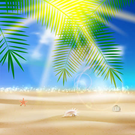 Beautiful seaside view poster.のイラスト素材