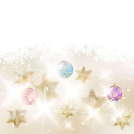 Golden Lights and Stars Christmas Background.のイラスト素材