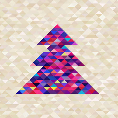Christmas abstract tree in purple colors.のイラスト素材