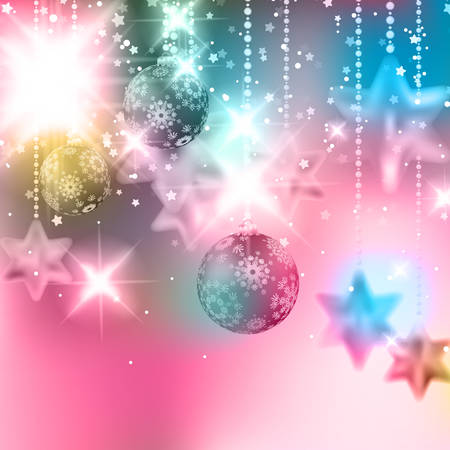 Christmas background with baubles.のイラスト素材