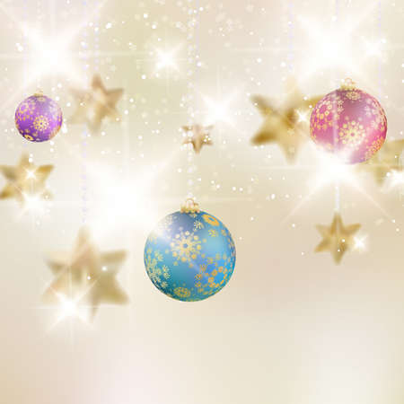 Christmas background with baubles.のイラスト素材