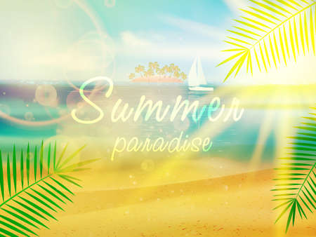 Beautiful Seaside View Poster. EPS10のイラスト素材