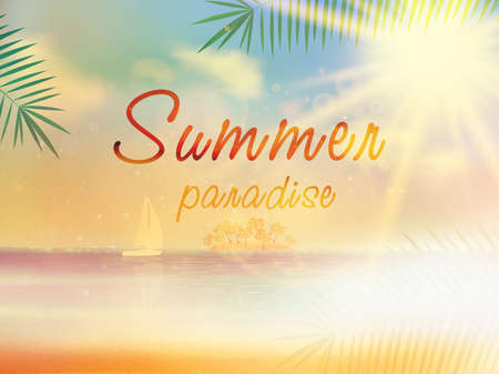 Summer background template with copyspace. EPS10のイラスト素材