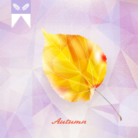 Autumnal leaf background made of triangles Retro background. のイラスト素材