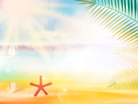 Abstract seaside view poster template  のイラスト素材