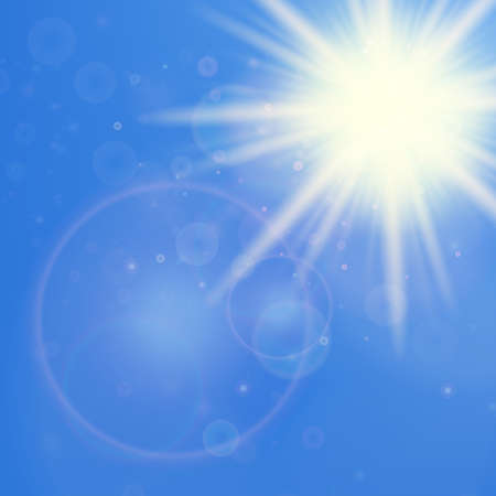 Sun with lens flare template  のイラスト素材