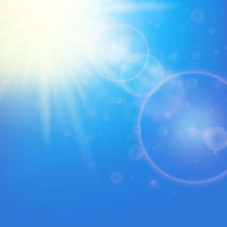 Sun with lens flare template  のイラスト素材
