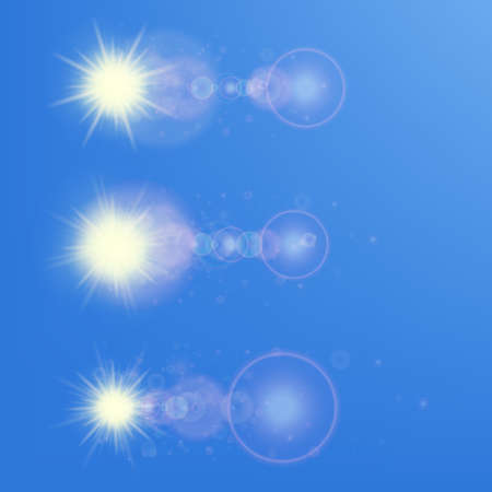 Sun with lens flare template  のイラスト素材