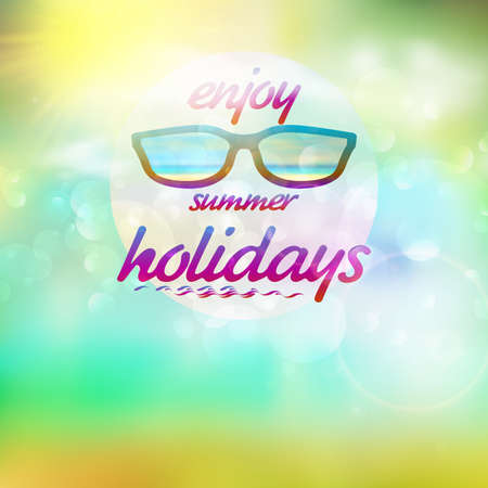 Summer sky with sun wearing sunglasses  のイラスト素材