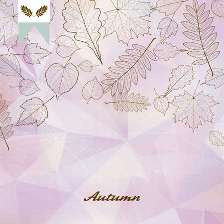 Abstract autumn illustration with maple Leavesのイラスト素材