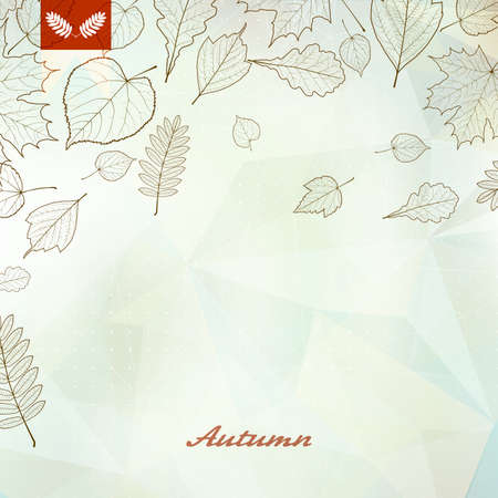 Abstract autumn illustration with maple Leavesのイラスト素材