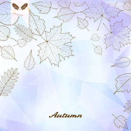 Abstract autumn illustration with maple Leavesのイラスト素材