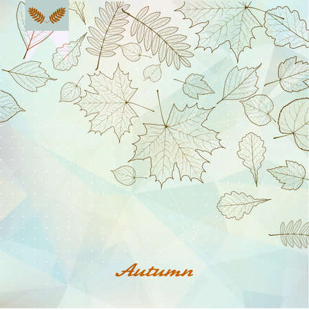 Abstract autumn illustration with maple Leavesのイラスト素材