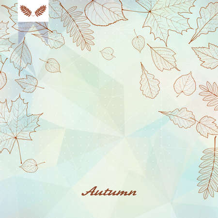 Abstract autumn illustration with maple Leavesのイラスト素材