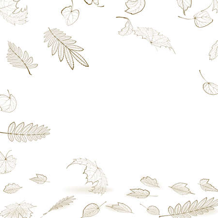 Fall leaf skeletons autumn design templateのイラスト素材