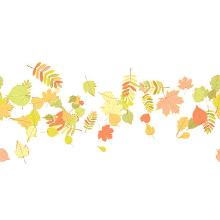 Seamless autumn leaves pattern  EPS10のイラスト素材