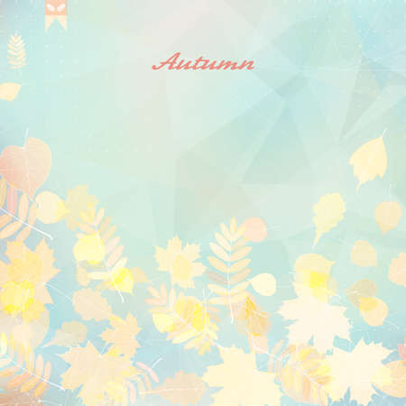 Abstract autumn illustration with maple Leaves  のイラスト素材
