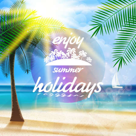 Summer typography holidays template のイラスト素材