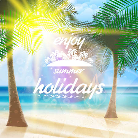 Summer typography holidays template  のイラスト素材
