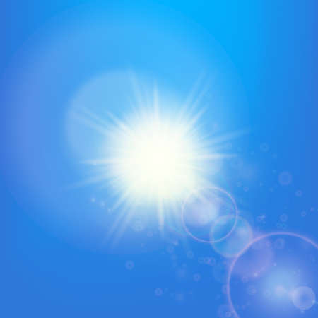Sun with lens flare template のイラスト素材