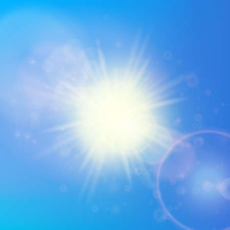 Sun with lens flare template のイラスト素材
