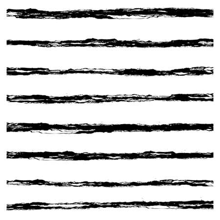 Set of Black hand painted abstract brush strokes  EPS10のイラスト素材